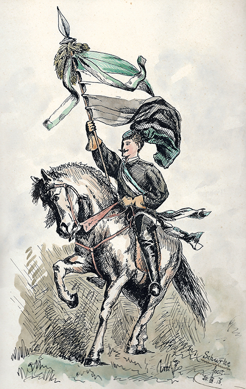Reitender Fahnenträger